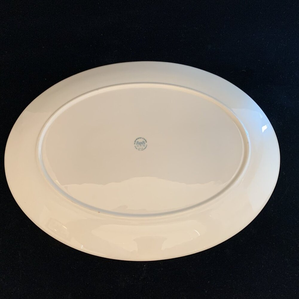 Flintridge China Huntington Oval Serving Platter 14" Gold Band California MCM - Picture 6 of 8